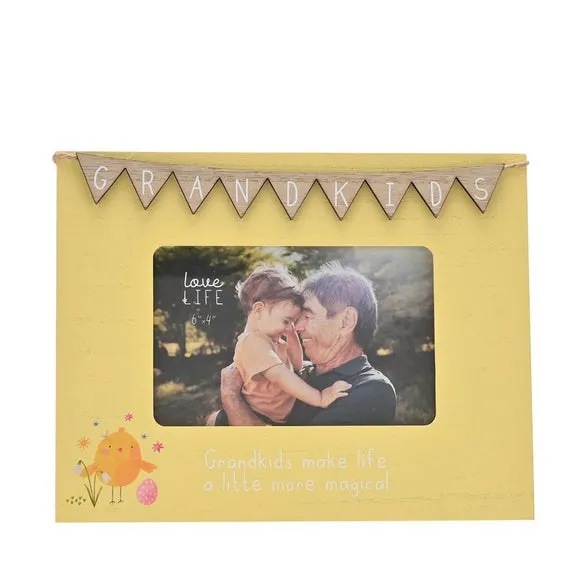 Bunting Photo Frame - Yellow, Wood