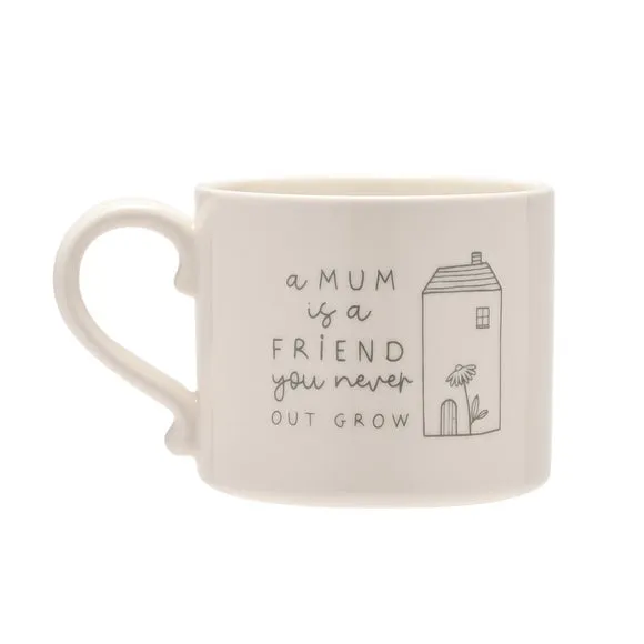 Ceramic Mug with Message - White, Stoneware
