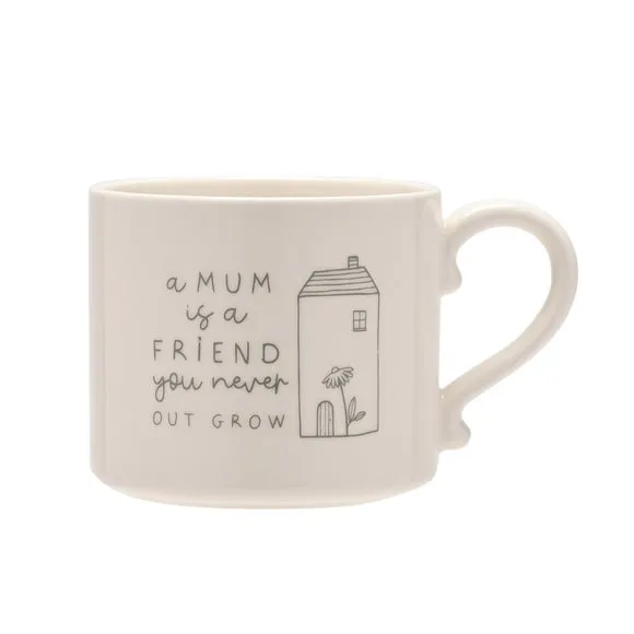 Ceramic Mug with Message - White, Stoneware