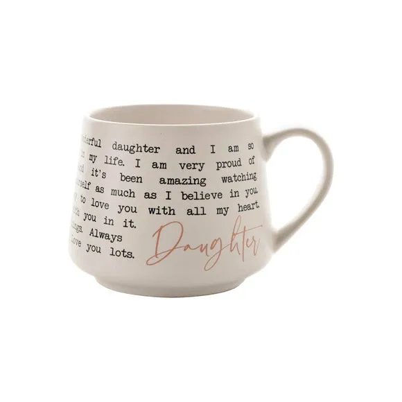 Daughter Message Mug - White, Stoneware