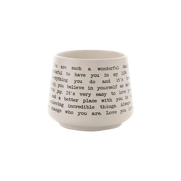 Daughter Message Mug - White, Stoneware