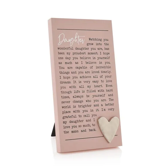 Daughter Moments Plaque - Pink, Wood image