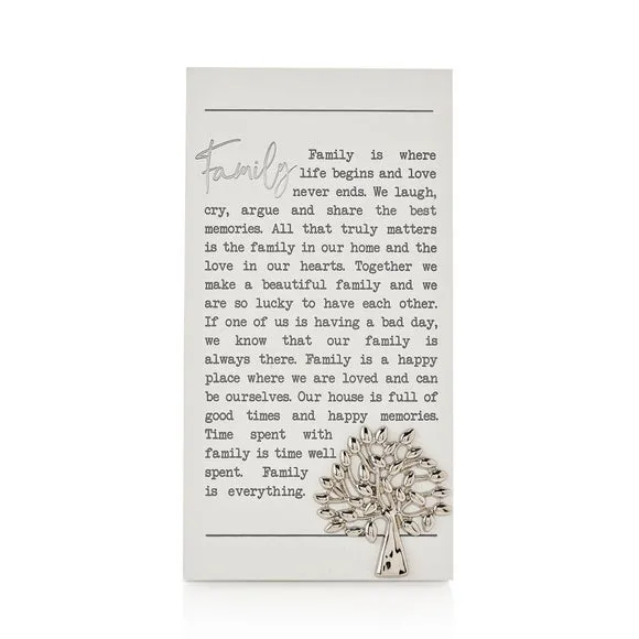 Family Moments Plaque - White, Wood