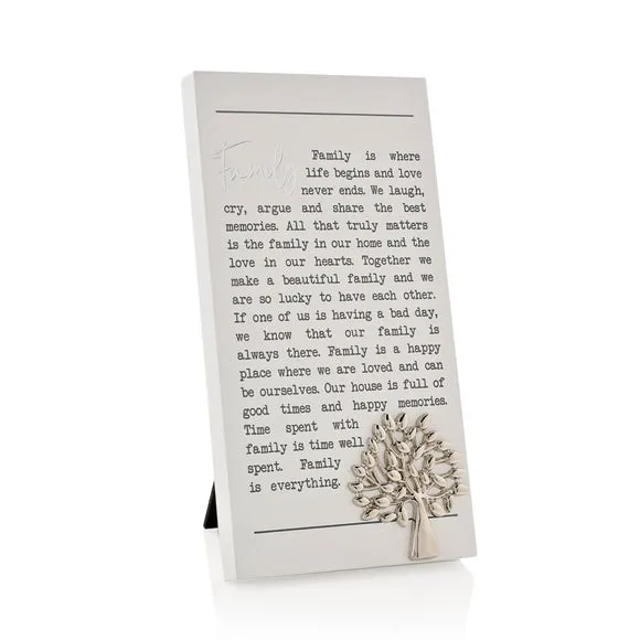 Family Moments Plaque - White, Wood image
