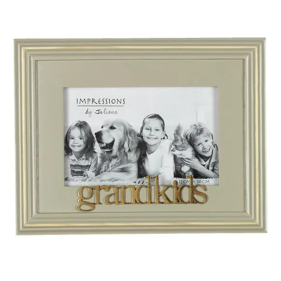 Grandkids Photo Frame - Grey, Wood image