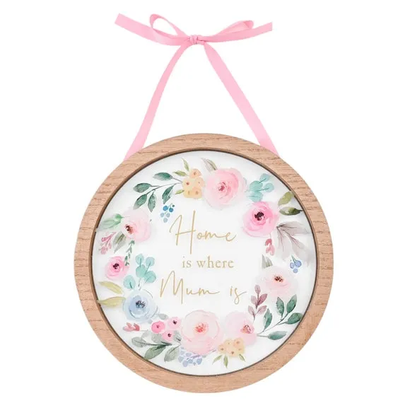 Hanging Plaque with Floral Design - Multicolor image