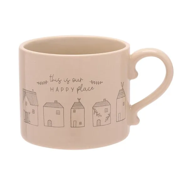 Happy Place Mug - Brown, Stoneware image