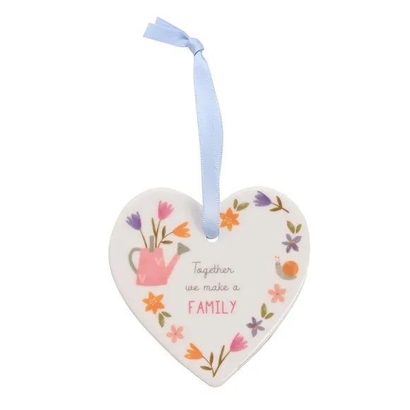 Heart Hanging Plaque - White, Ceramic image