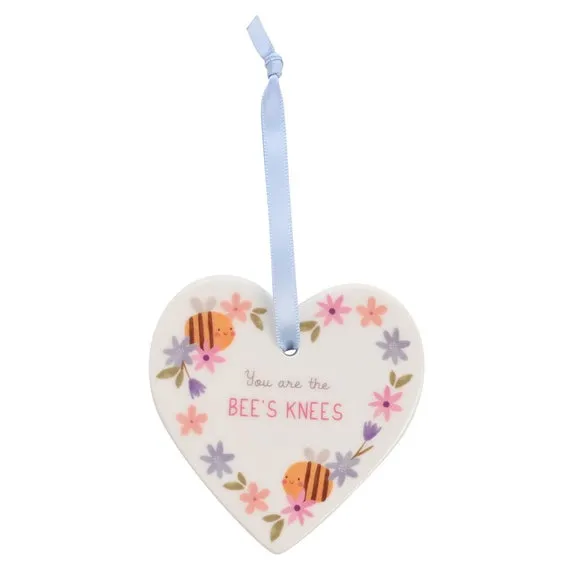 Heart Hanging Plaque - White, Ceramic image