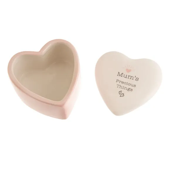 Heart Trinket Box - Pink, Ceramic