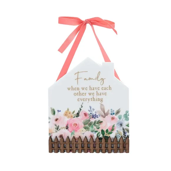 House Shaped Hanging Plaque - Multicolor, Wood image