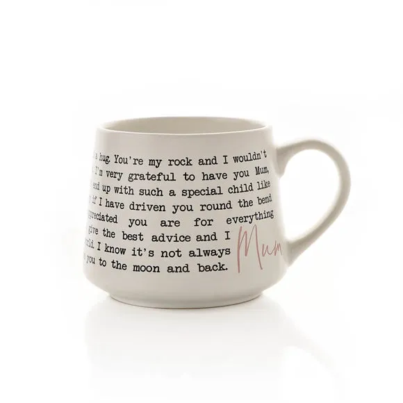 Mum Message Mug - White, Stoneware
