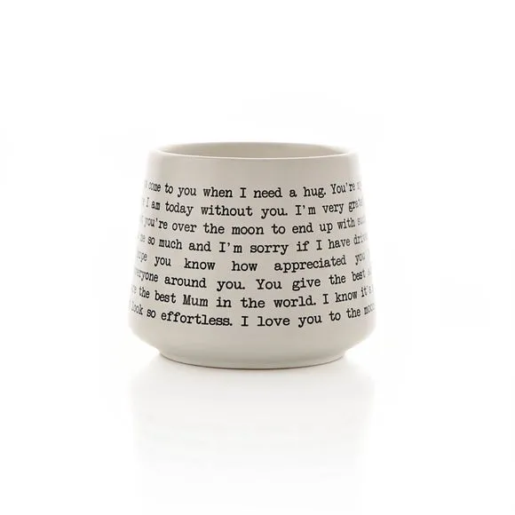 Mum Message Mug - White, Stoneware