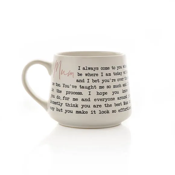 Mum Message Mug - White, Stoneware image