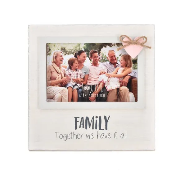 Photo Frame with Heart Detail - White, Wood image