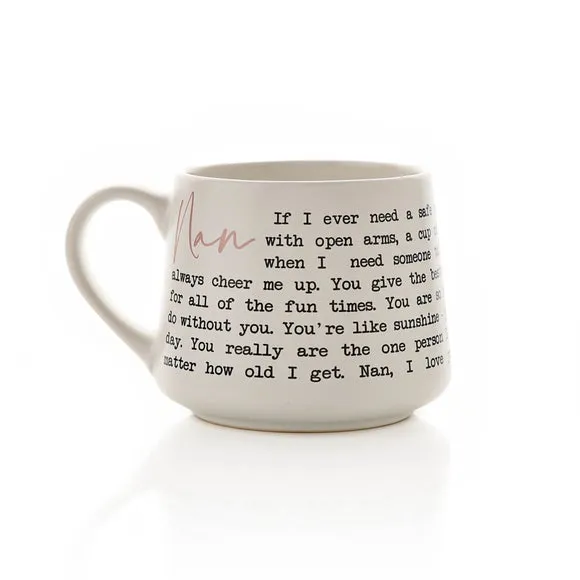 Stoneware Mug with Message - White, Ceramic image
