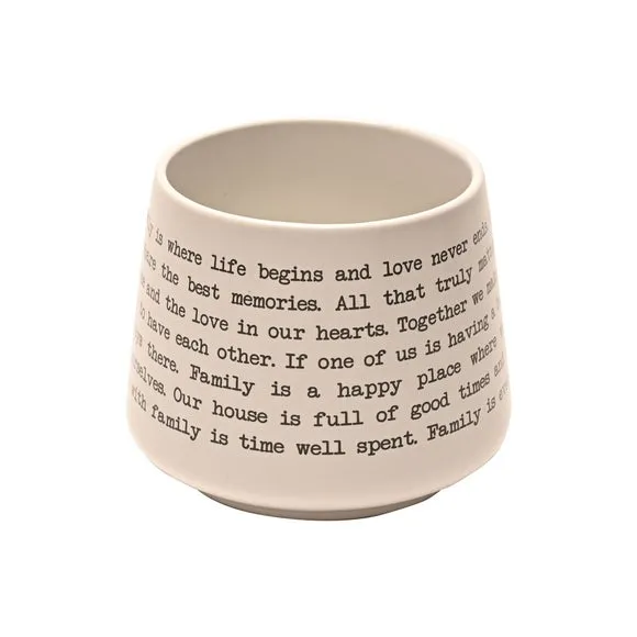 Stoneware Mug with Quote - White, Ceramic