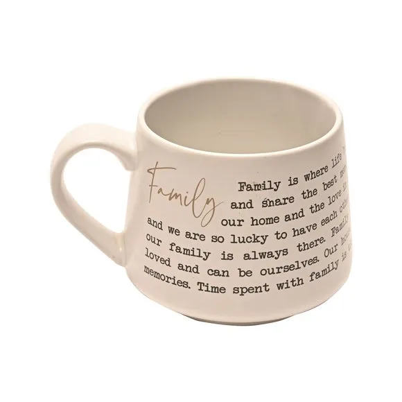 Stoneware Mug with Quote - White, Ceramic image