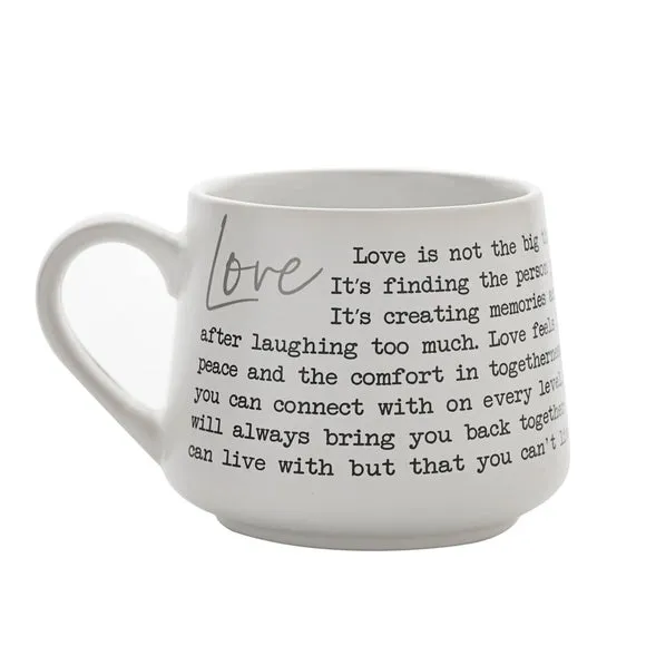 Stoneware Mug with Quote - White, Matte Finish image