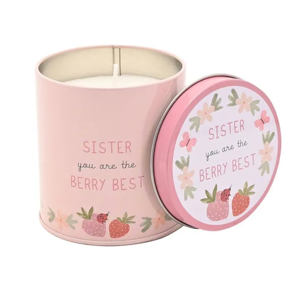 Tin Candle with Berry Scent - Pink