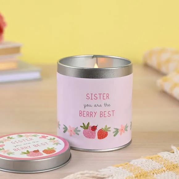 Tin Candle with Berry Scent - Pink image