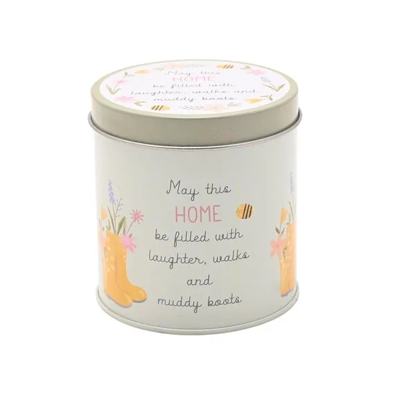 Tin Candle with Lemon Scent - White