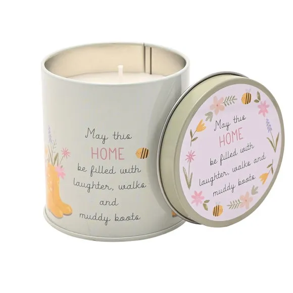 Tin Candle with Lemon Scent - White