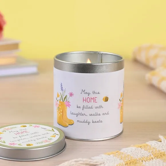 Tin Candle with Lemon Scent - White image