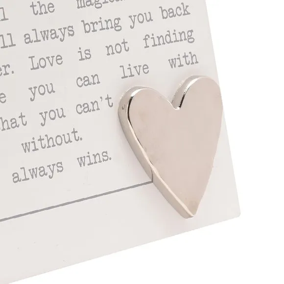 Wall Plaque with Heart Detail - White, Wood