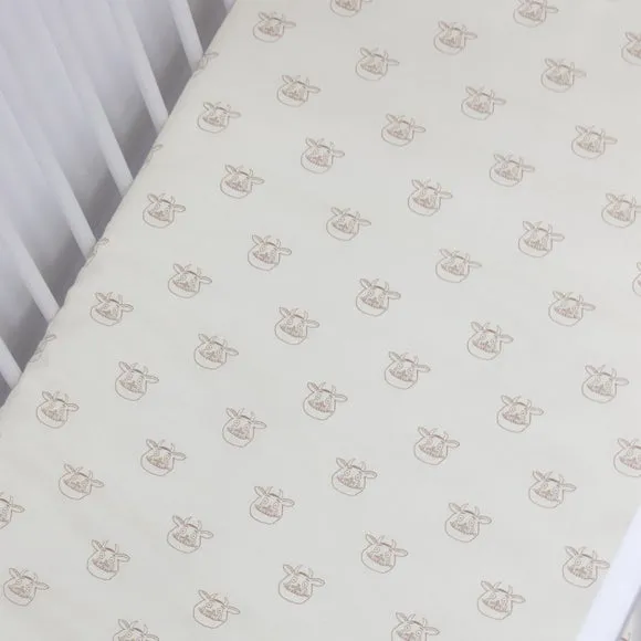 2-Pack Cot Bed Fitted Sheets - Cream, Cotton image