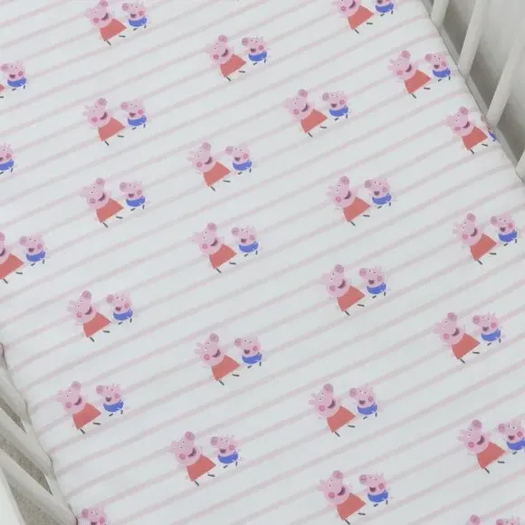 2-Pack Cot Bed Fitted Sheets - Pink, Cotton