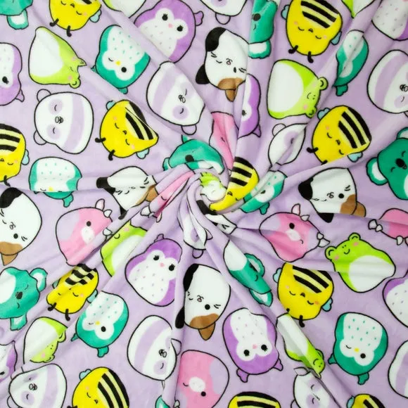 Fleece Blanket with Character Print - Purple