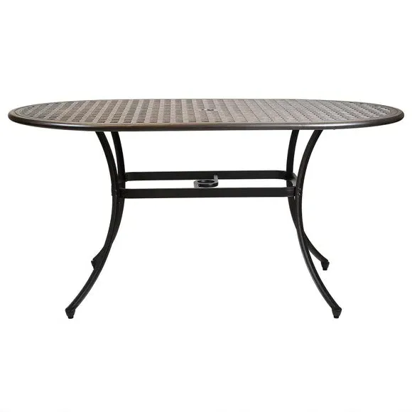6-Seater Oval Dining Set - Black, Bronze