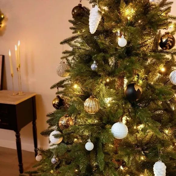 7ft Pre-lit Christmas Tree - Green, Faux