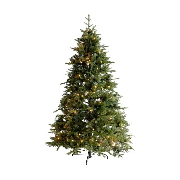 7ft Pre-lit Christmas Tree - Green, Faux