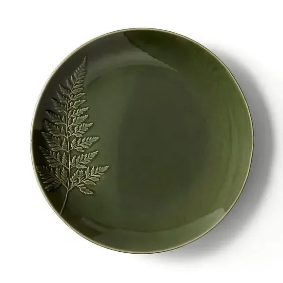12 Piece Dinner Set Embossed - Fern, Stoneware
