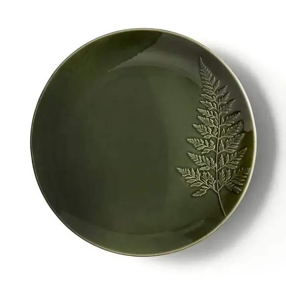 12 Piece Dinner Set Embossed - Fern, Stoneware