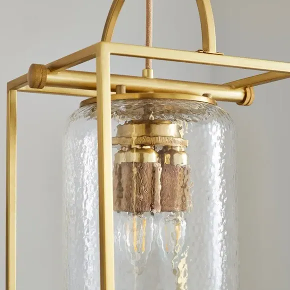 3-Light Adjustable Pendant Light - Gold, Glass