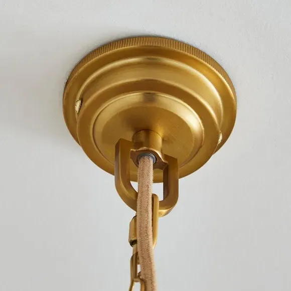 3-Light Adjustable Pendant Light - Gold, Glass