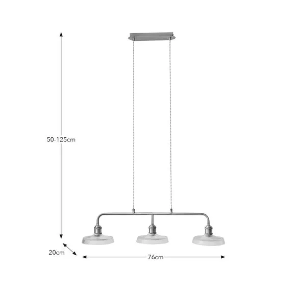 3-Light Diner Ceiling Light - Gold, Steel