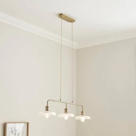 3-Light Diner Ceiling Light - Gold, Steel image