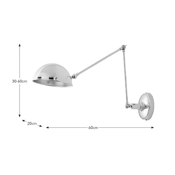 Adjustable Wall Light Industrial Style - Silver