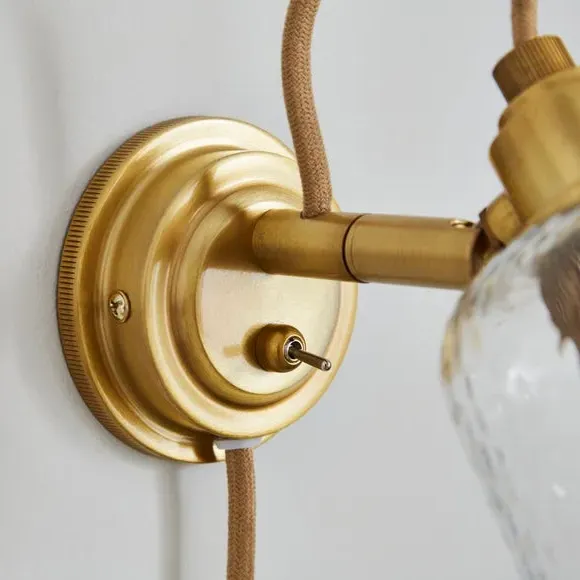Adjustable Wall Light with Plug - Gold, Brass