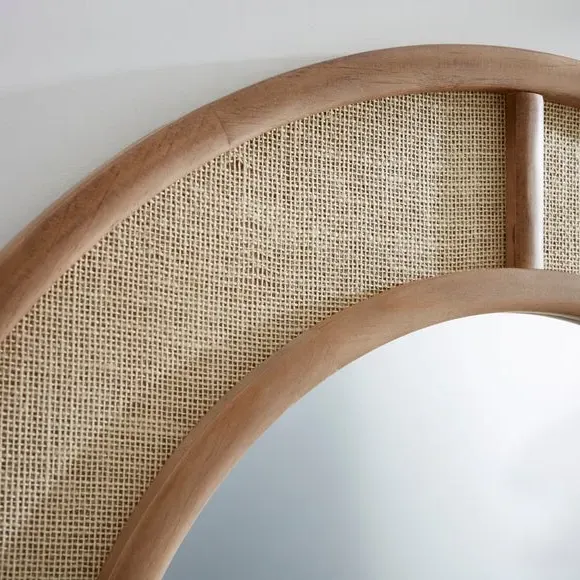 Arched Full Length Leaner Mirror - Natural, Hessian
