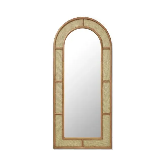 Arched Full Length Leaner Mirror - Natural, Hessian