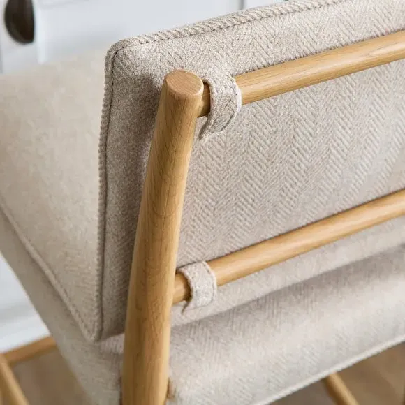 Bar Stool with Cushion - Natural, Oak