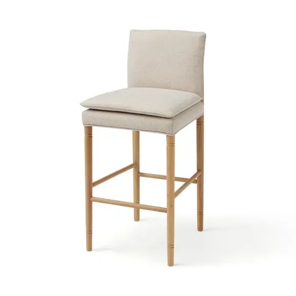 Bar Stool with Cushion - Natural, Oak