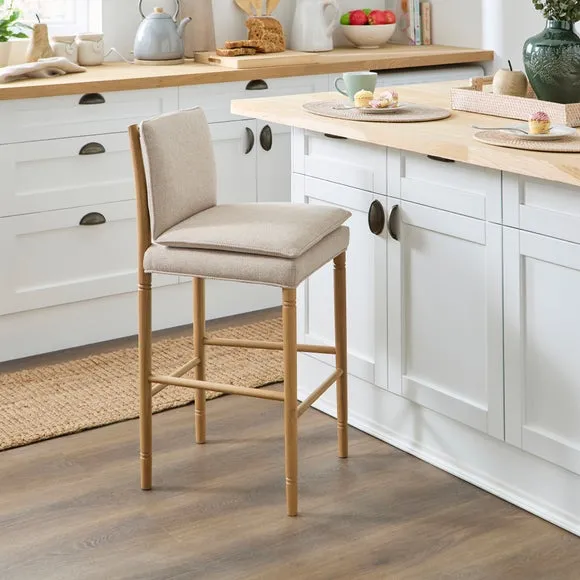Bar Stool with Cushion - Natural, Oak image