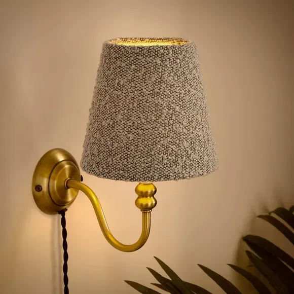 Boucle Lamp Shade with Candle Clip - Blue
