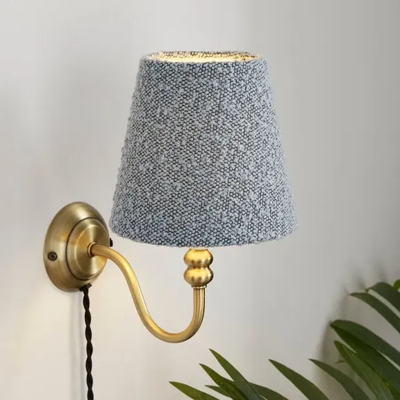 Boucle Lamp Shade with Candle Clip - Blue image